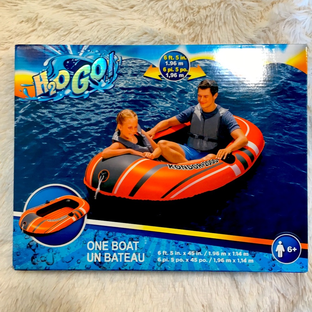 6 FEET! Kondor 2000 Inflatable Boat 2 Person Raft! - Picture 10 of 14
